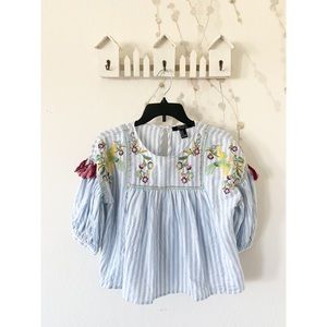 Forever 21 Embroidered Tassel Boho Top
